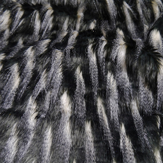 Faux fur beanbag | Black faux fur embroidered beanbag | Beanbags | MX HOME