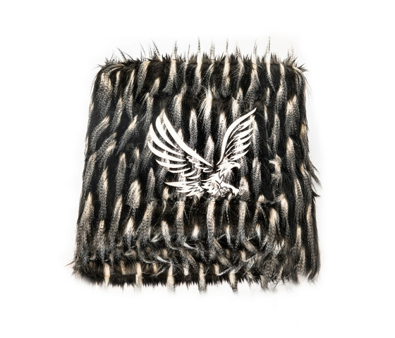 Faux fur blanket | Black faux fur embroidered blanket | Duvets | MX HOME
