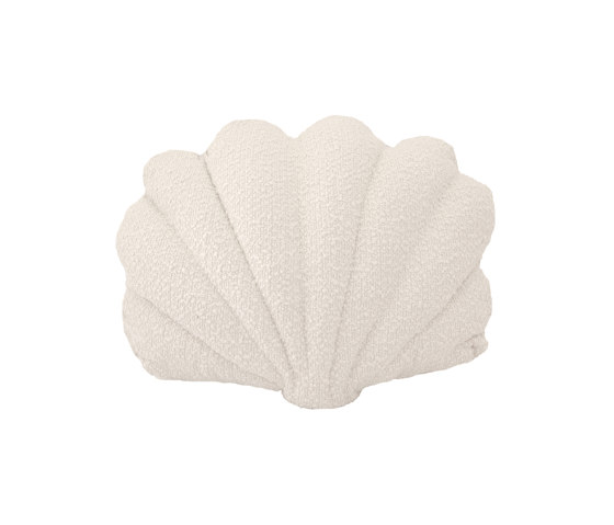 Cojin de lana rizada | Cojín Concha de lana rizada crema blanca | Cojines | MX HOME