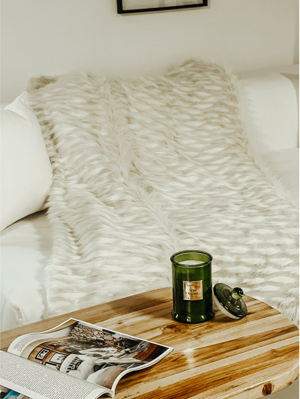 Decke aus Kunstpelz | Plaid aus Kunstpelz in Weiß | Bettdecken | MX HOME
