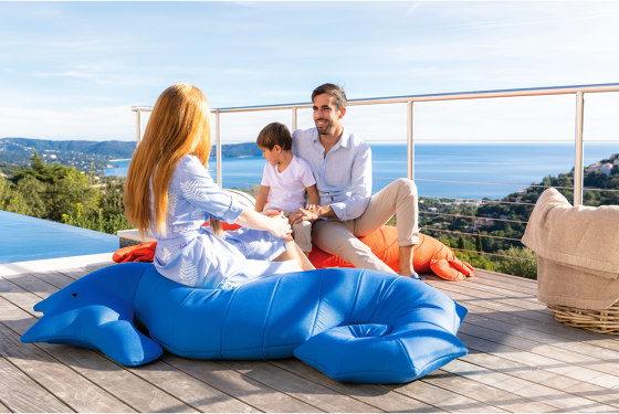 XL-pouf und Kissen | Outdoor schwimmender Seepferdchen Pouf marineblau | Sitzsäcke | MX HOME