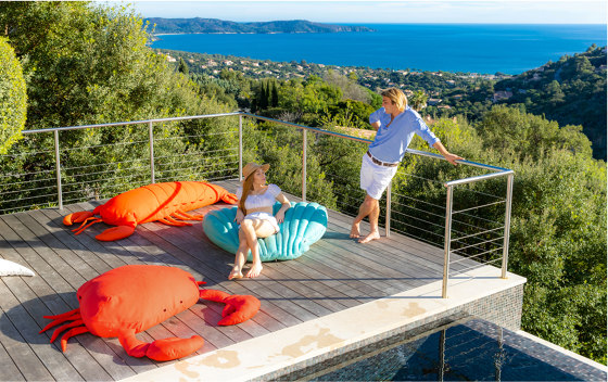 XL poufs and cushions | Floating beanbag - Crab "raffia effect" Outdoor | Beanbags | MX HOME