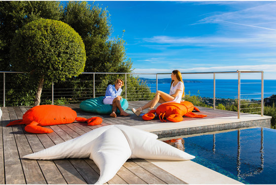 XL poufs and cushions | Floating beanbag - Crab "raffia effect" Outdoor | Beanbags | MX HOME