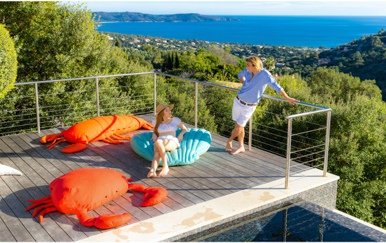 XL poufs and cushions | Floating beanbag - Crab "raffia effect" Outdoor | Beanbags | MX HOME