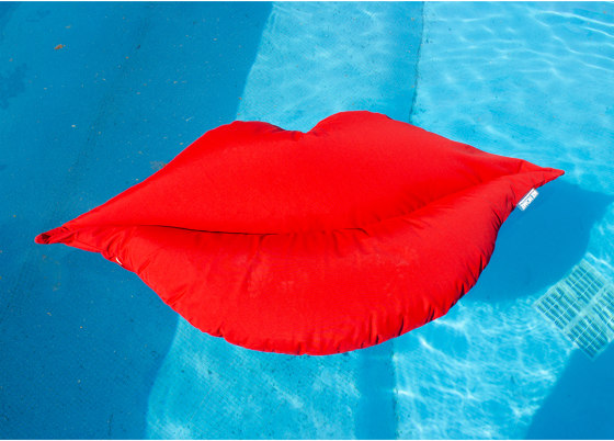 Pouf Flotant Extérieur Coloré | Pouf bouche extérieur flottant rouge vif | Poufs géants | MX HOME