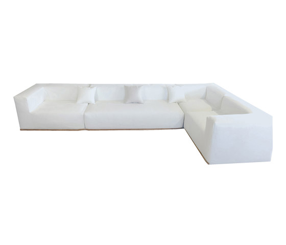 Innensofa | Ecksofa modular abnehmbar aus Bouclé-Wolle 5/6 Sitzer, weiß | Sofas | MX HOME
