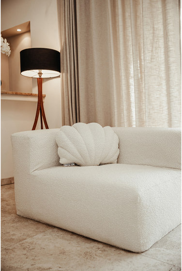 Innensofa | Ecksofa modular abnehmbar aus Bouclé-Wolle 5/6 Sitzer, weiß | Sofas | MX HOME