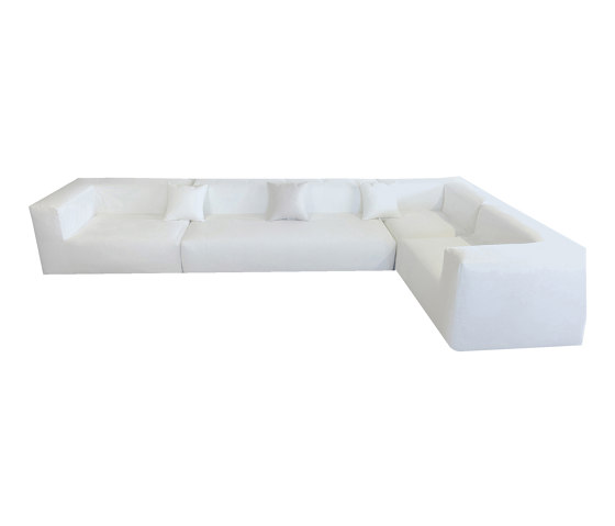 Sofá modular | Canapé esquinero modulable- Desenfundable 5/6 plazas - Algodon blanco | Sofás | MX HOME
