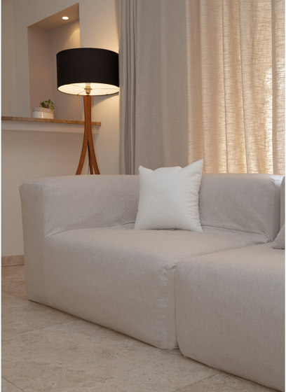 Indoor modular sofa | Modular sofa - Removable cover 4/5 seater - Linen | Sofas | MX HOME