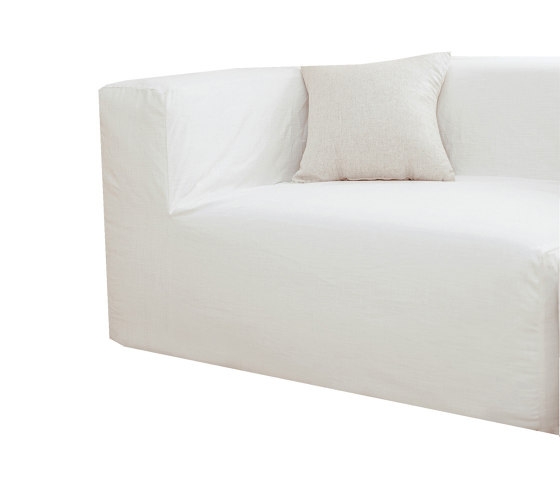 Canapé Intérieur | Chauffeuse pour canapé modulable - Coton lavé blanc | Fauteuils | MX HOME