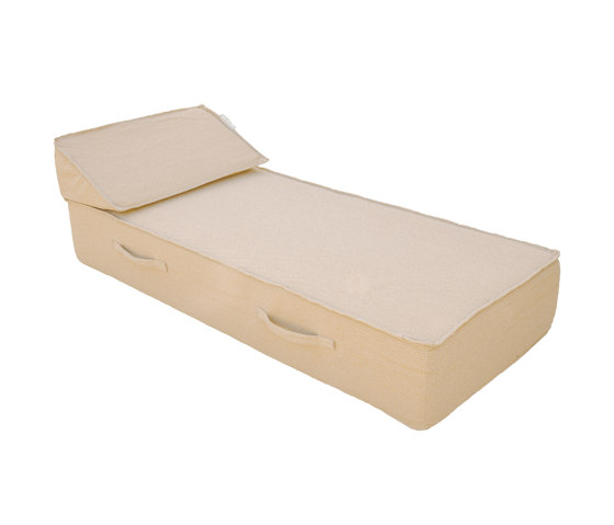 Foam sunbed | Outdoor foam bed - 1 people - beige "raffia effect" | Sun loungers | MX HOME