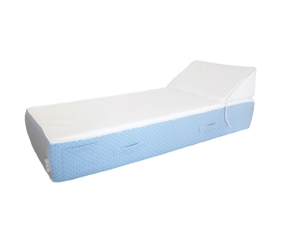 Foam sunbed | Outdoor foam bed 1 person - White and blue | Sun loungers | MX HOME