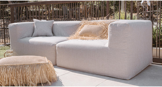 Outdoor-Sofa | Outdoor-Sofa modular abnehmbar Leinenoptik 3 Sitzer, taupe | Sofas | MX HOME