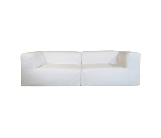Sofá modular - Exterior | Canapé modulable- Desenfundable 3 plazas - Algodon lavado blanco | Sofás | MX HOME