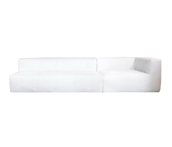 Outdoor sofa | Outdoor modular sofa - Removable cover 4/5 seater - White | Sofas | MX HOME