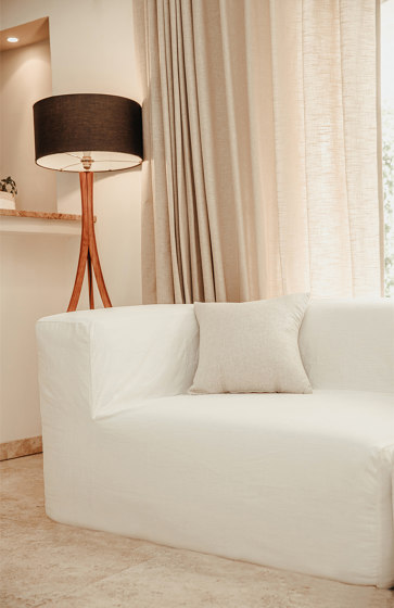 Outdoor sofa | Outdoor modular sofa - Removable cover 4/5 seater - White cotton | Sofas | MX HOME