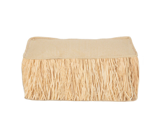 Outdoor pouff | Raffia-effect" floor cushions with bangs S- Outdoor | Cushions | MX HOME