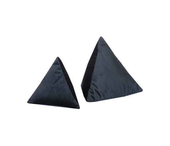Coussin Intérieur Velours | Lot de 2 coussins pyramide en velours Noir | Coussins | MX HOME