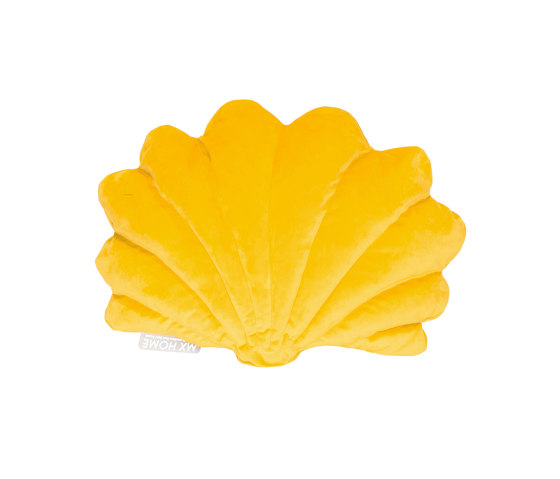 Coussin Intérieur Velours | Coussin coquillage en velours jaune moutarde | Coussins | MX HOME