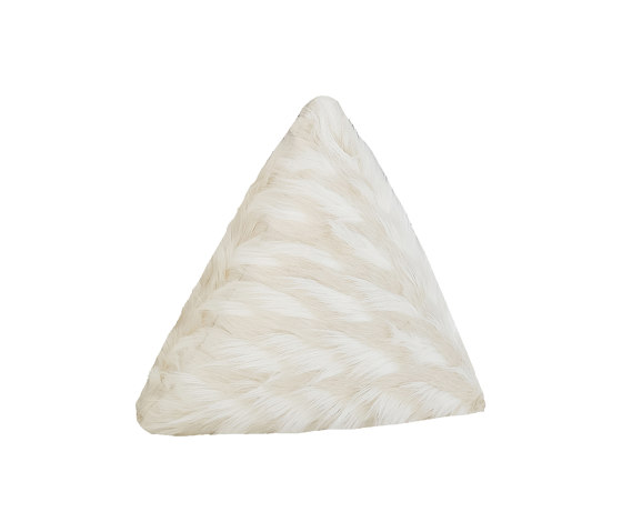 Faux fur cushion | White faux fur pyramid cushion M | Cushions | MX HOME