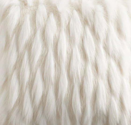 Faux fur cushion | White faux fur pyramid cushion M | Cushions | MX HOME