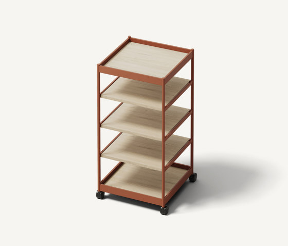 Beside Tall Frame, 5 Pcs Shelves Copper Brown/Oak | Étagères | MIZETTO