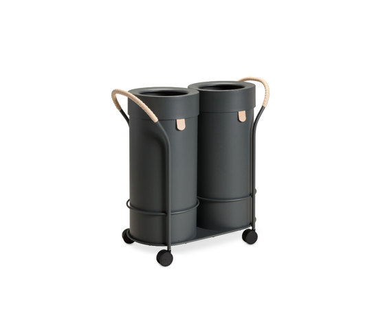 Bt L Set Anthracite/Trolley + 2 Pcs Bins | Poubelle / Corbeille à papier | MIZETTO