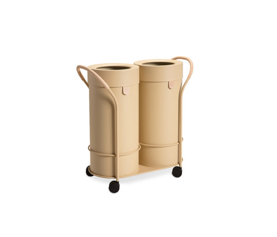 Bt L Set Beige/Trolley + 2 Pcs Bins Beige | Waste baskets | MIZETTO