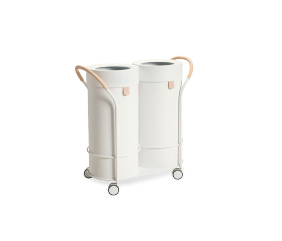 Bt L Set Signal White/Trolley + 2 Pcs Bins | Waste baskets | MIZETTO