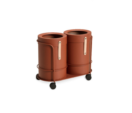 Bt S Set Copper Brown/Trolley + 2 Pcs Bins | Abfallbehälter / Papierkörbe | MIZETTO