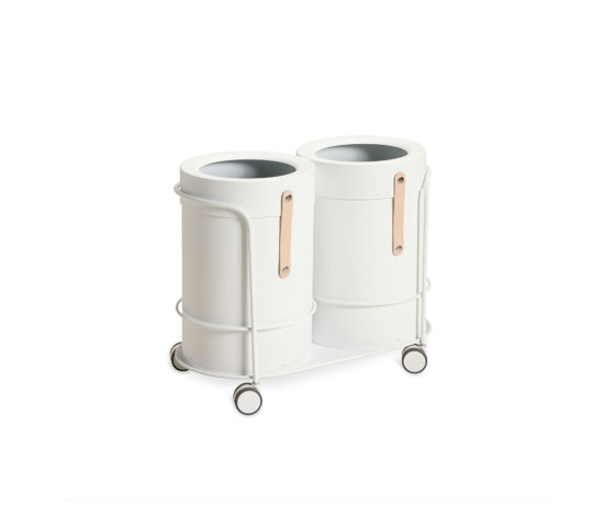 Bt S Set Signal White/Trolley + 2 Pcs Bins | Pattumiere | MIZETTO