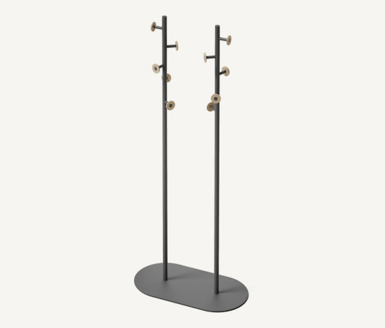 Bloom Floor Double Coat Rack Anthracite | Percheros | MIZETTO