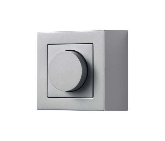 A CUBE rotary dimmer in aluminium | Dimmer manopola | JUNG