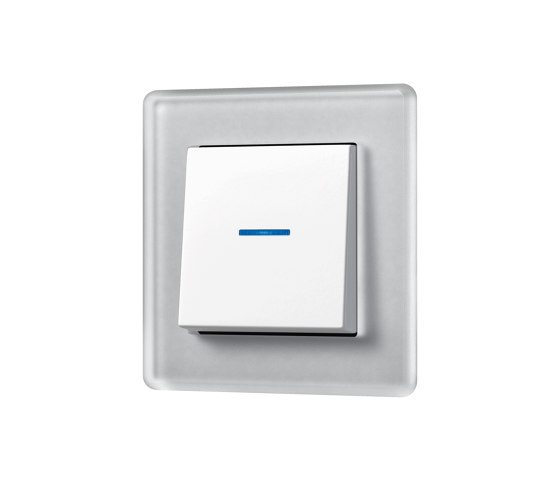A VIVA in crystal grey switch in white LED in blue | Push-button switches | JUNG