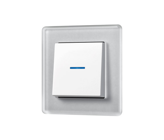 A VIVA in crystal grey switch in white LED in blue | Interrupteurs à bouton poussoir | JUNG