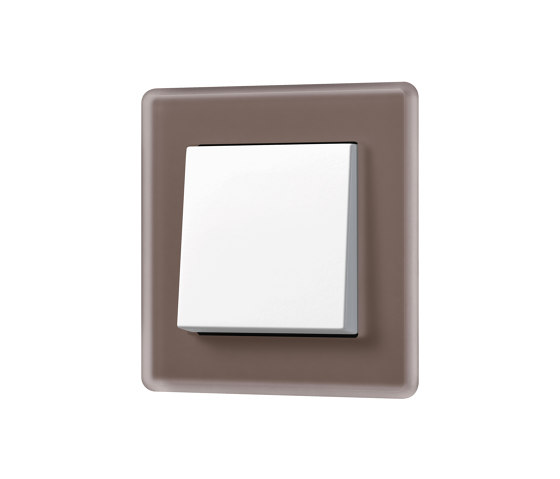 A VIVA in mocha switch in white | Interrupteurs à bouton poussoir | JUNG