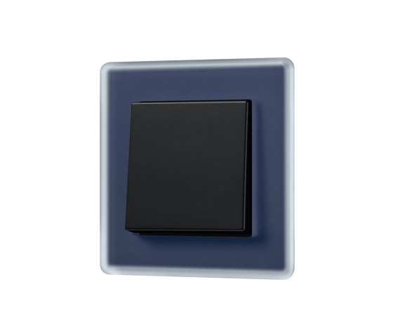A VIVA in night blue switch in black | Interrupteurs à bouton poussoir | JUNG