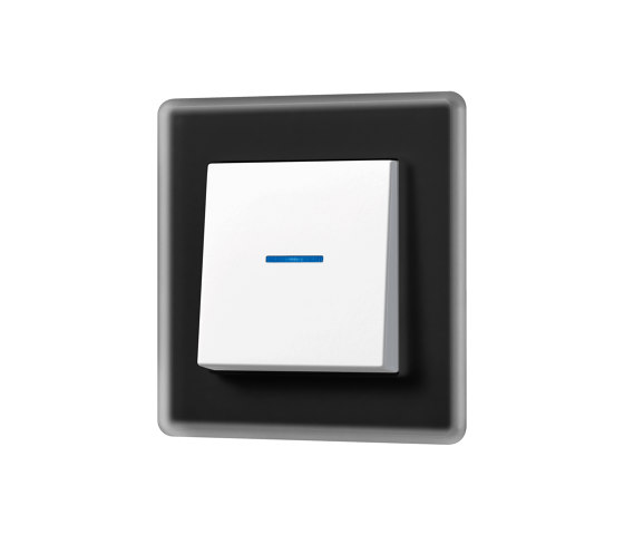 A VIVA in black switch in white LED in blue | interuttori pulsante | JUNG
