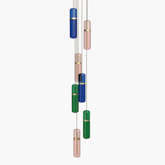 Pill S 36-08 - Blue / Pink / Green, Brushed Brass |  | _test blob_id 4.5