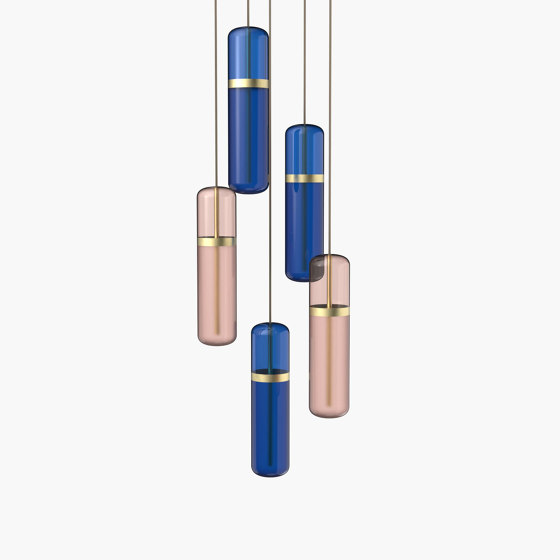 Pill S 36-03 - Pink / Blue, Brushed Brass |  | _test blob_id 4.5