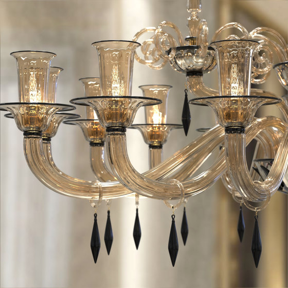 CELLINI Lámpara de cristal de Murano | Lámparas de suspensión | Piumati
