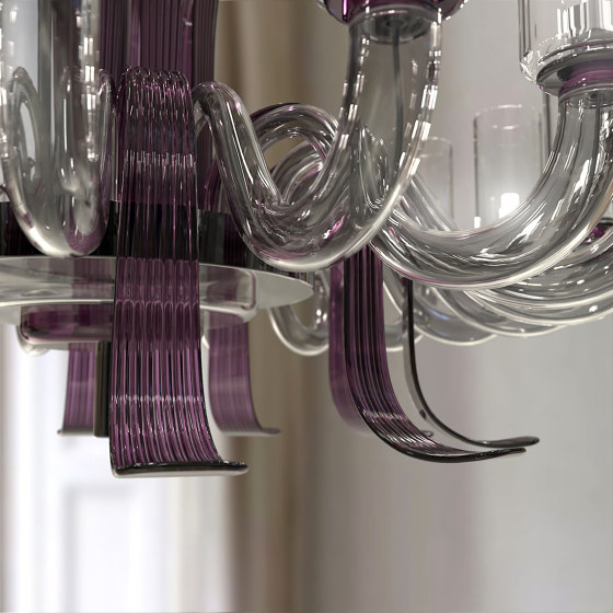 LEONARDO Chandelier en verre de Murano | Suspensions | Piumati