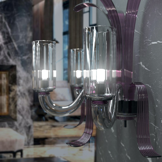 LEONARDO Aplique de cristal de Murano | Lámparas de pared | Piumati
