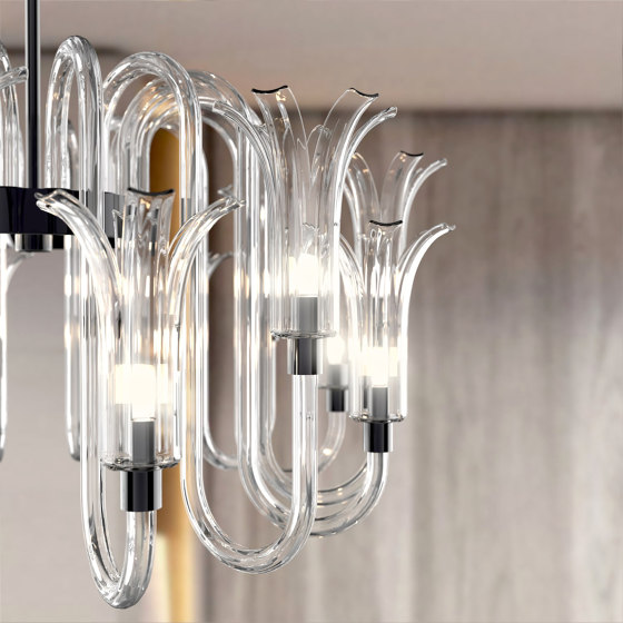 MICHELANGELO Murano Glass Chandelier L | Suspended lights | Piumati