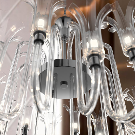 MICHELANGELO Murano Glass Chandelier L | Suspended lights | Piumati