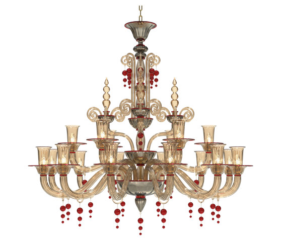 PUCCINI Chandelier en verre de Murano | Suspensions | Piumati