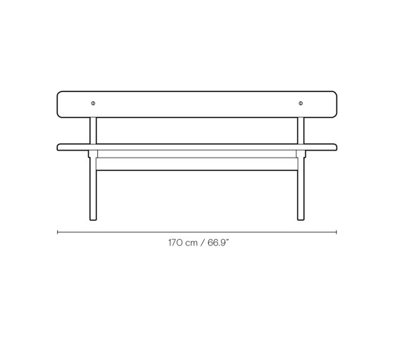 BM0699 | Asserbo Bench w/ Backrest | Panche | Carl Hansen & Søn