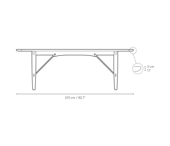 BM1160 | Hunting Table | 210x82 | Tavoli pranzo | Carl Hansen & Søn