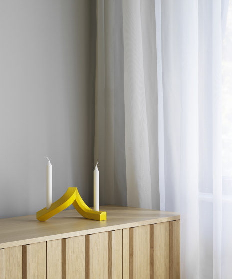 Crooked Candlestick Two Yellow | Candlesticks / Candleholder | Normann Copenhagen