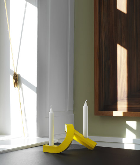 Crooked Candlestick Two Yellow | Portacandele | Normann Copenhagen